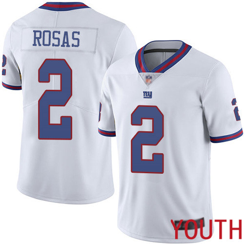 Youth New York Giants 2 Aldrick Rosas Limited White Rush Vapor Untouchable Football NFL Jersey